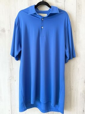 Donald Ross Polo Shirt Mens Large Blue Golf Performance Short Sleeve